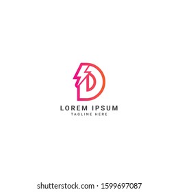 creative and modern Flash d letter vector logo template. This font with thunder symbol. Logotype. Alphabet suitable for fast, power, electric, identity, moving and speed