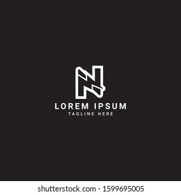 creative and modern Flash N letter vector logo template. This font with thunder symbol. Logotype. Alphabet suitable for fast, power, electric, identity, moving and speed