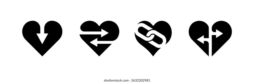 Creative Modern Flat Heart Minimal Simple Vector Icon Design