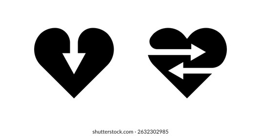 Diseño de icono de Vector simple minimalista de corazón plano moderno creativo