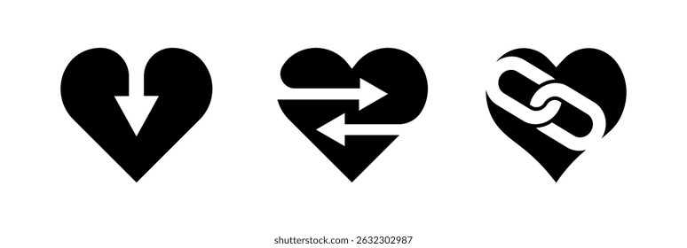 Creative Modern Flat Heart Minimal Simple Vector Icon Design