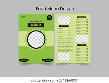 Plantilla de diseño de menú de comida creativa y moderna