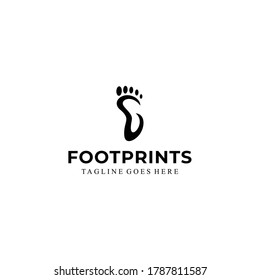 Creative modern footprints sign logo design.