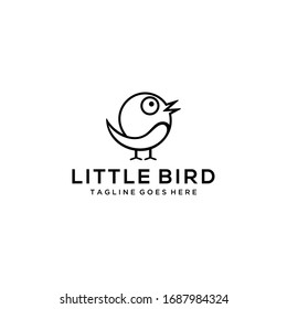 Creative modern funny little bird logo template vector icon