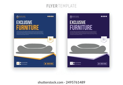 Creative and modern furniture design flyer template.