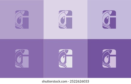 Creative Modern G Icon Fish Logo with colorful Icon Vector 