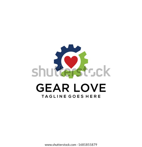 Creative modern gear with heart sign  logo\
icon vector sign\
industrial