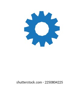 Creative modern gear logo with lens photography icon vector sign industrial