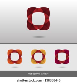 Creative modern geometric colorful vector web item set