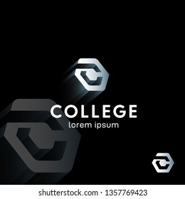Creative modern geometric elegant trendy unique artistic C initial based letter icon logo.
