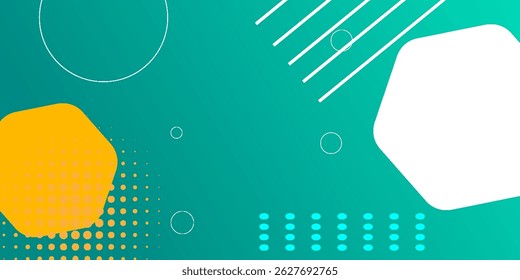 banner padrão geométrico criativo e moderno com ilustração vetor elemento bauhaus