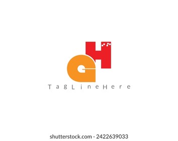 Creativo Modern GH Latter Logo Template vector Resumen Ilustración victoriosa de Monograma.	H