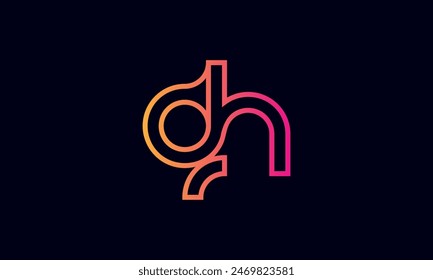 Creative And Modern GH Logo. Initial Letter GH Logo Design on Black Background.