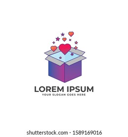 Creative and modern gift box logo/icon design template vector eps for use healthcare/science purpose
