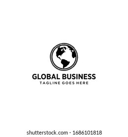 Creative modern globe world logo template vector illustration