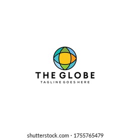 Ilustración del vector de la plantilla del logotipo mundial de diseño moderno