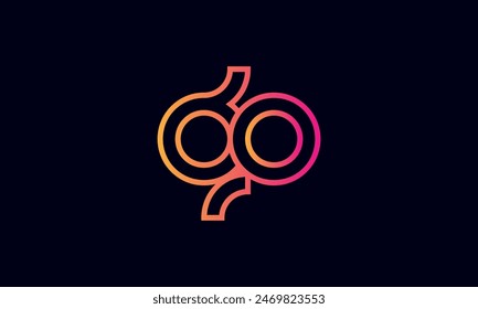 Creative And Modern GO Logo. Initial Letter GO Logo Design on Black Background.