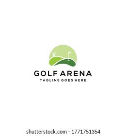 Creative modern golf course green logo design