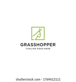 Creative modern grasshopper sign logo design template