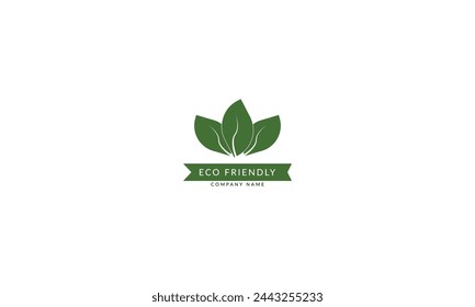 Creative modern Green eco product icon with leaves