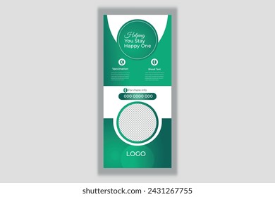 PLANTILLA DE DISEÑO DE BANNER DE ROLL UP MÉDICO DE COLOR DE DEGRADADO VERDE MODERNO CREATIVO