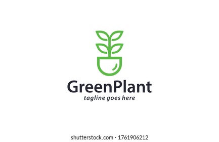 Creative and modern green leaf for natural and environment logo design vector editable	