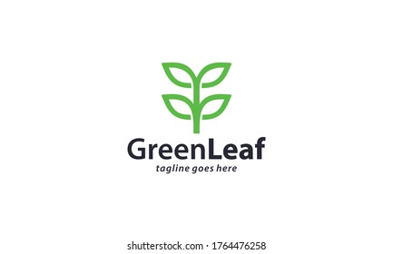 Creative and modern green leaf for natural and environment logo design vector editable	
