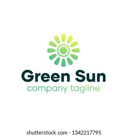Creative Modern Green Sun Logo Design Template