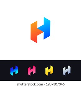 Diseño creativo moderno de logotipo de letra H - Vector de diseño de logotipo de letra H - Plantilla única de diseño de logotipo H