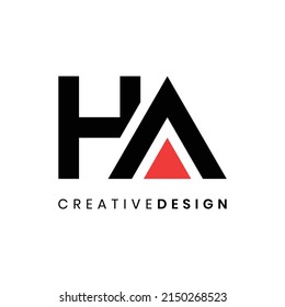 Creative modern HA letter logo design vector