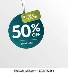 Creative modern hanging discount sale tag banner