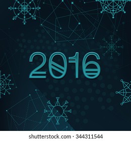 Creative modern happy new year 2016 design.