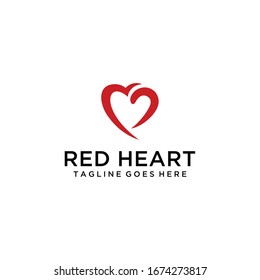 Creative modern heart Love vector logo Decorative design 