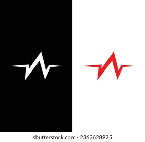 Logo Creativo Moderno De Heartbeat. Logo negro sobre fondo blanco. Usable para logotipos de empresas. Elemento de plantilla de diseño de logotipo de vectores planos