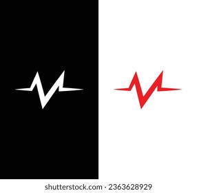 Creative Modern Heartbeat Logo. Black Logo on White Background. Usable for Business Logos. Flat Vector Logo Design Template Element