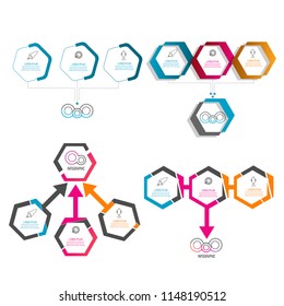 creative modern hexagon timeline infographic template element for workflow,process,presentation with modern hexagon concept design vector