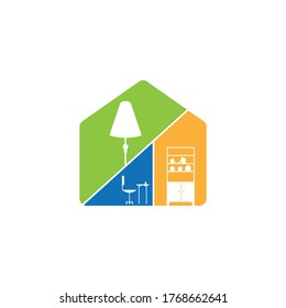 Creative modern home interior logo design vector image. Home interior logo design vector image. Home ideas and inspiration