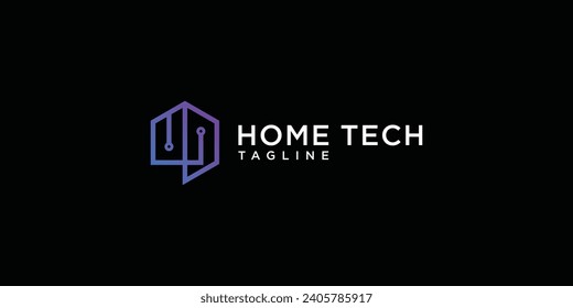 Creative modern home tech logo design inspiration