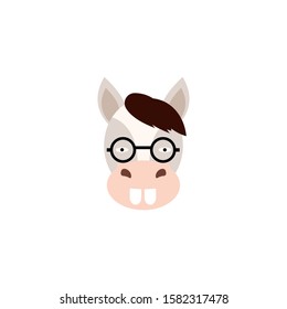 creative modern horse face logo vector illustration.
