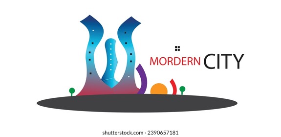 Casa y edificio creativo moderno. Diseño de logotipo inmobiliario