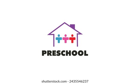 Creative modern house kids logo design.