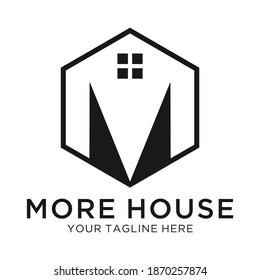 Creative Modern house with M sign,real estate Logo design template