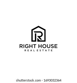 Creative Modern House Real Estate with R sign Logo design