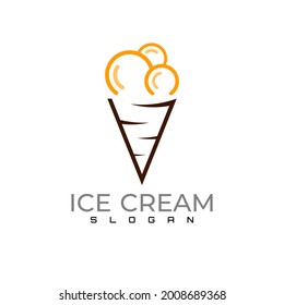 Creative modern ice cream logo design stock vector
