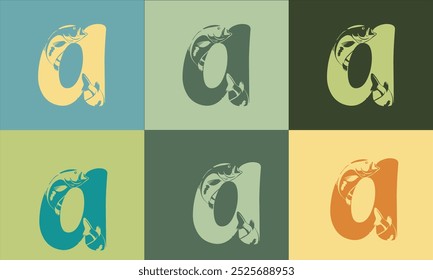 Creative Modern a Icon, with colorful Icon Vector 