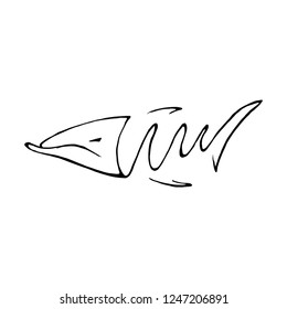 Creative modern icon design of a cool fish in line art style.