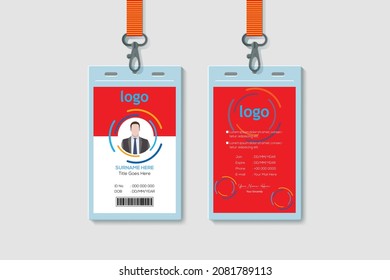 Creative Modern ID Card Template. Vektorgrafik eines vertikalen, doppelseitigen, flachen Personalausweises