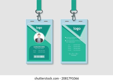 Creative Modern ID Card Template. Vertical Double-sided Flat Identity Card Design Vector Illustration