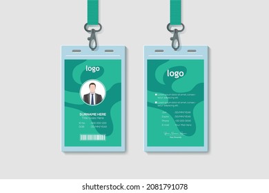 Creative Modern ID Card Template. Vertical Double-sided Flat Identity Card Design Vector Illustration