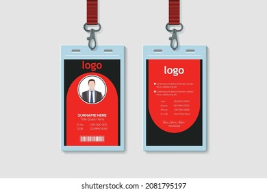 Creative Modern ID Card Template. Vertical Double-sided Flat Identity Card Design Vector Illustration